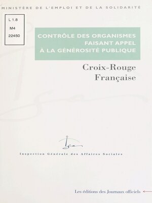 cover image of Contrôle des organismes faisant appel à la générosité publique